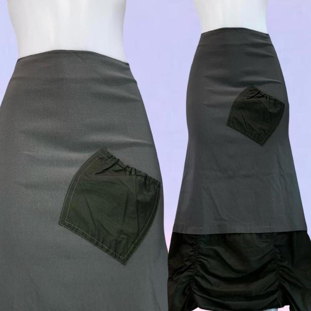 Vintage 90s y2k olive green maxi skirt JENNYFER